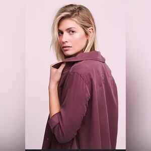 Calvin Klein burgundy long sleeve button down shirt